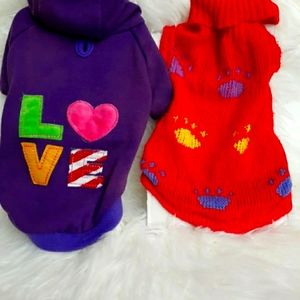 Small Dog shirts sz small/ Med Hoodie Sweatshirt Jacket sweater Lot 2
